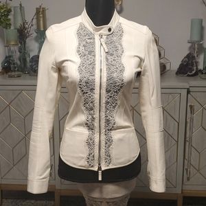 Roberto Cavalli Lambskin & Lace Jacket